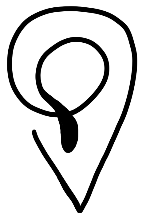 dessin enfantin du logo d'un point de repère